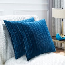 2 pack de terciopelo raya suave cuadrado decorativo Throw Pillow Covers Set azul cojín fundas almohadas para sofá coche dormitorio 45*45 ali-51346908